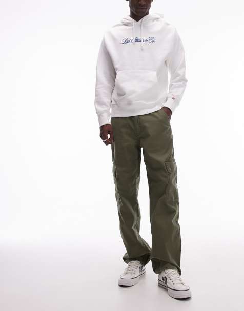 Levi's 568 cargo loose straight slub trousers in dark green - view 1