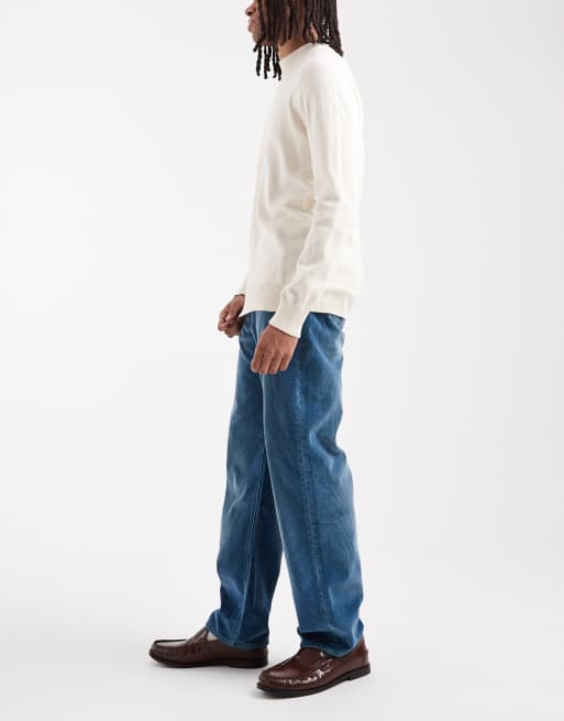 Levi's - 568 - Indigoblå løstsiddende jeans med lige ben og 5 lommer i fløjl, 3 af 5