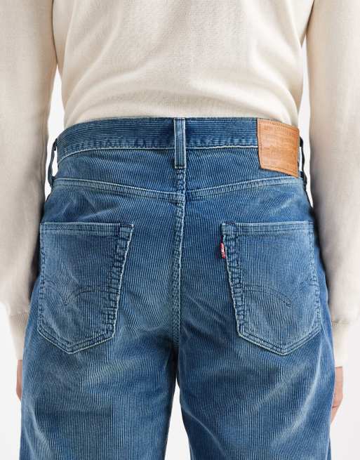 Levi's – 568 – Indigoblå manchesterbyxor i rak, ledig passform med 5 fickor, 4 av 5
