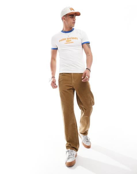 Levi's 568 loose straight cord jeans in beige - view 1
