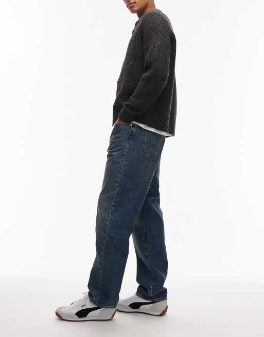 Levi's 568 loose straight jeans in dark wash blue, 3 of 5