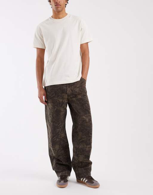 Levi's 568 losse broek met dubbele knie in kaki camouflage, 2 van 5