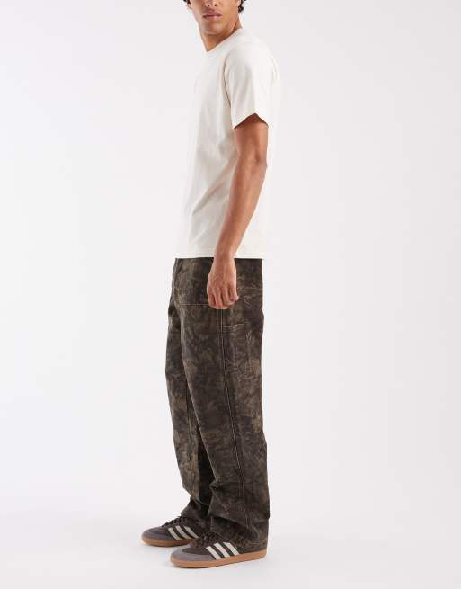 Levi's 568 losse broek met dubbele knie in kaki camouflage, 3 van 5
