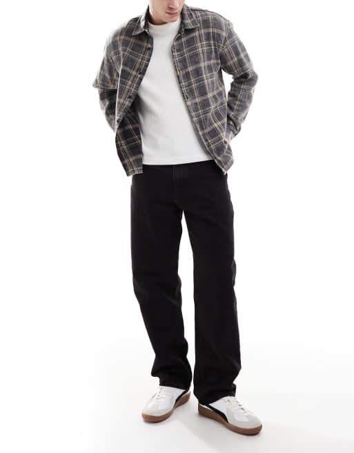 Levi's – 568 – Svarta, lediga jeans med rak passform
