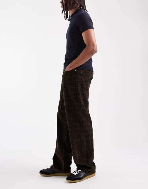 Levi's 578 baggy fit check cord 5 pocket trousers in brown, 3 of 5