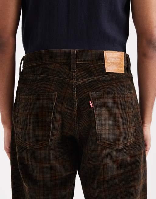 Levi's 578 baggy fit check cord 5 pocket trousers in brown, 5 of 5