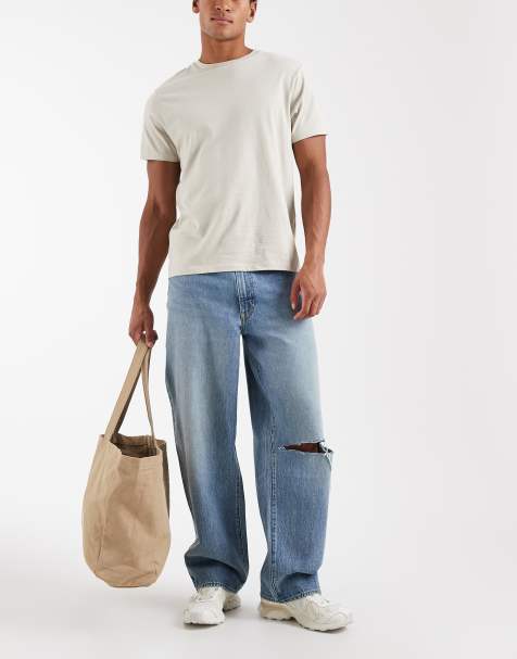 Levi's – 578 – Baggy-Jeans in Mittelblau mit Knieriss - view 1