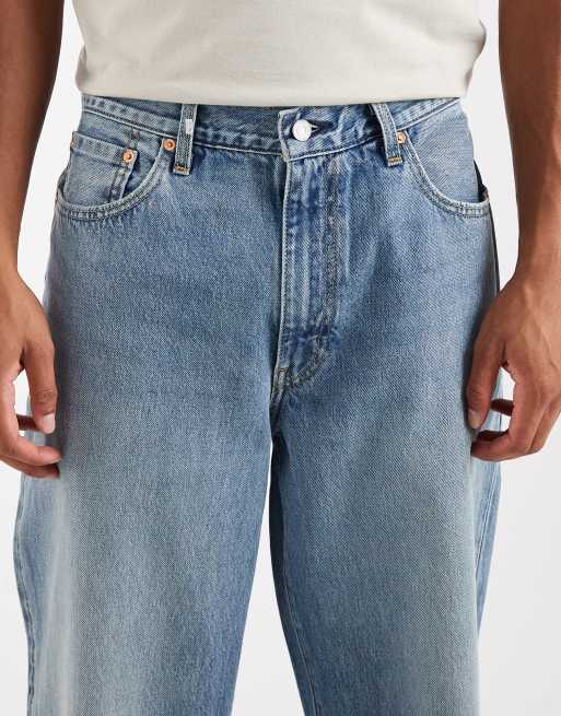 Levi's 578 baggy jeans with ripped knee in mid blue , 5 of 5
