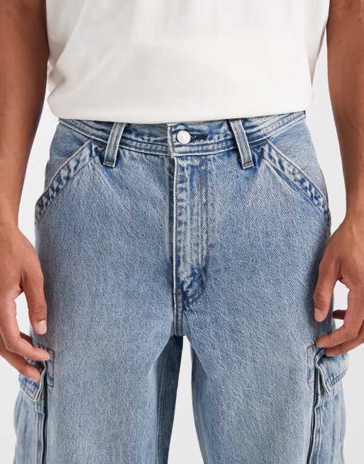 Levi's 578 cargo baggy denim jeans in mid blue, 5 of 5
