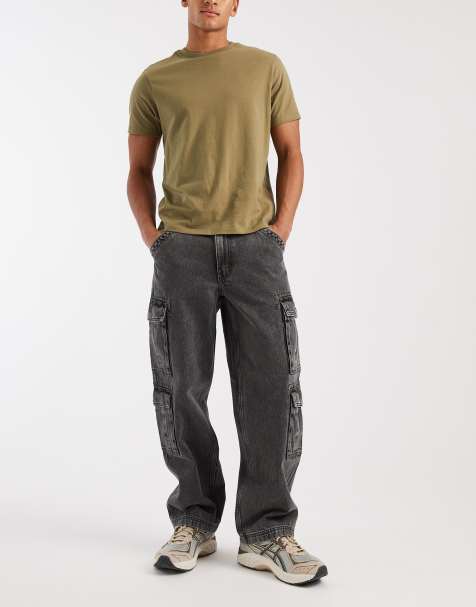 Levi's - 578 - Forvaskede sorte cargo-jeans - view 1