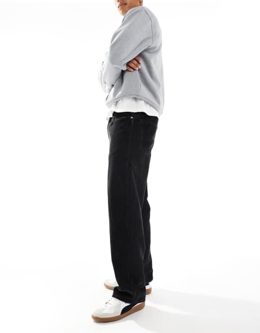 Levi's – 578 – Svarta, baggy byxor i manchester med 5 fickor, 3 av 5