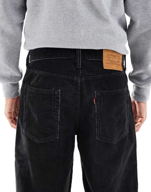 Levi's – 578 – Svarta, baggy byxor i manchester med 5 fickor, 4 av 5