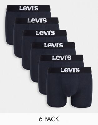 Levi's 6 pack logo trunks in black