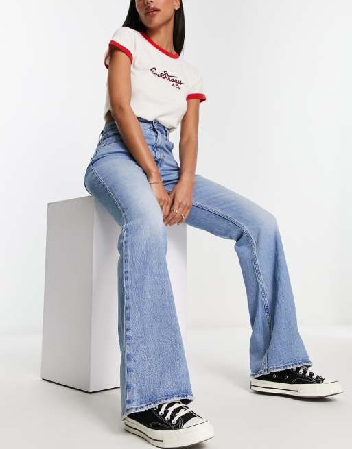 70's High Flare Jeans - Blue