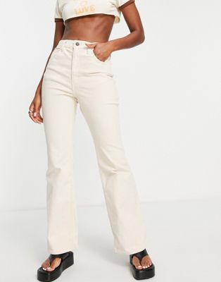 Levi's 70S high rise flare cord jeans in white