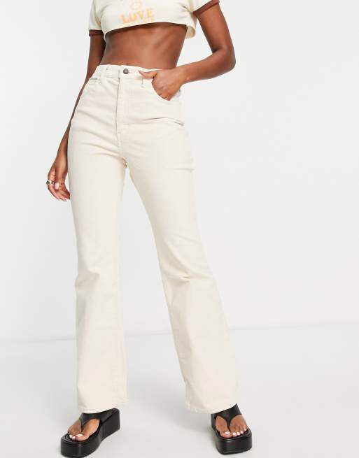 High waisted white flare on sale jeans