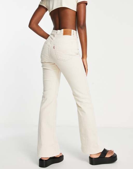 Levi's 70s High Flare Jeans Sunny Cream White