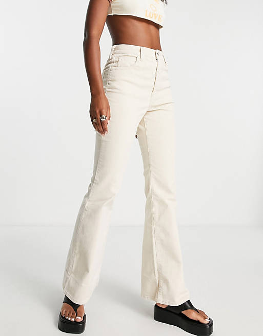 Levi's 70S high rise flare cord jeans in white | ASOS