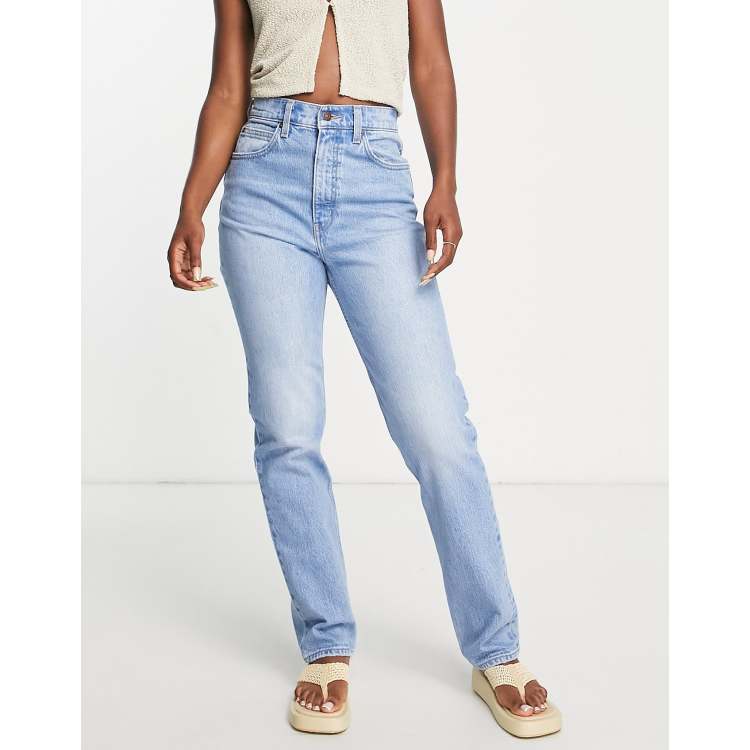 70's High Slim Straight Jeans - Blue