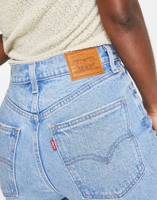 Levi's high waisted mom jeans in mid wash blue