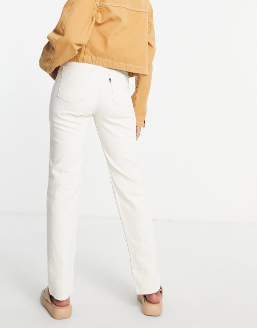 Levi's 70's high waisted slim straight jeans in ecru | ASOS