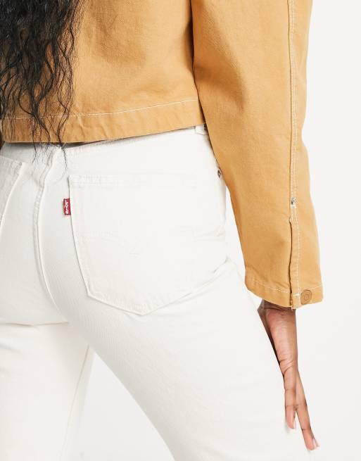 Levi's 70's high waisted slim straight jeans in ecru | ASOS