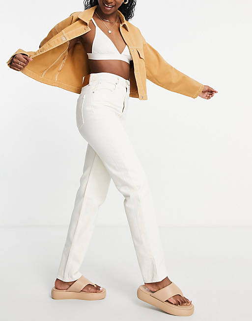 Levi's 70's high waisted slim straight jeans in ecru | ASOS