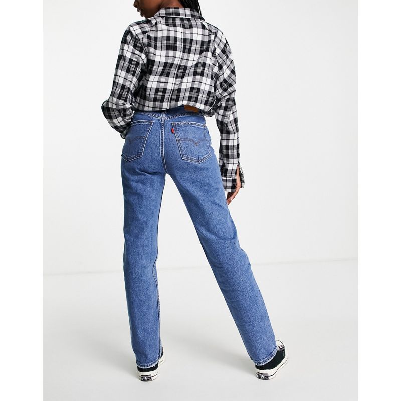  Designer Levi's - 70S - Jeans dritti slim a vita alta lavaggio medio