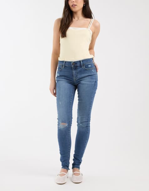 Levi's 710 jeans super skinny in denim blu scuro con strappi - view 1
