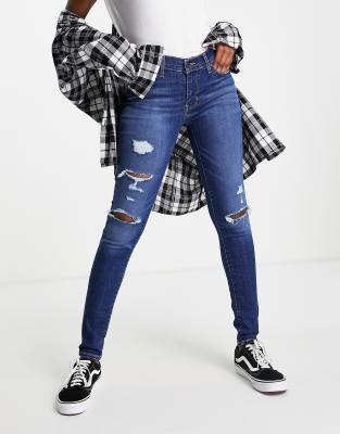 Levi's 710 super store skinny ripped jeans