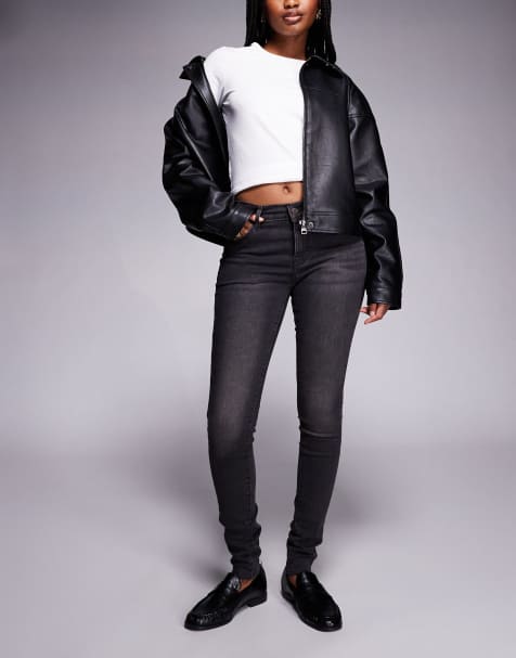 Levi's 710 super skinny fit jeans in washed black - view 1