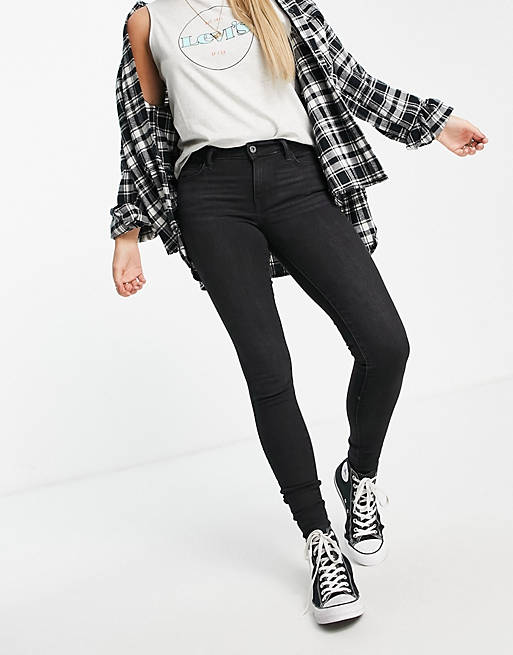 Mastery Torrent layer Levi's 710 super skinny jeans in washed black | ASOS