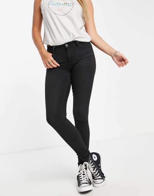 Levi's 710 super on sale skinny black jeans