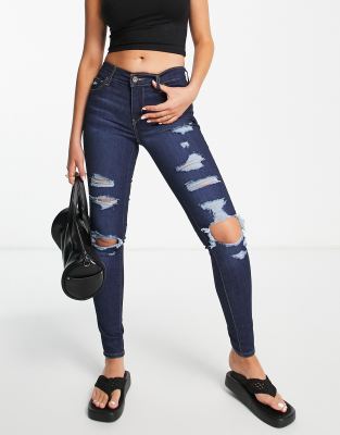 black elasticated waist jeans