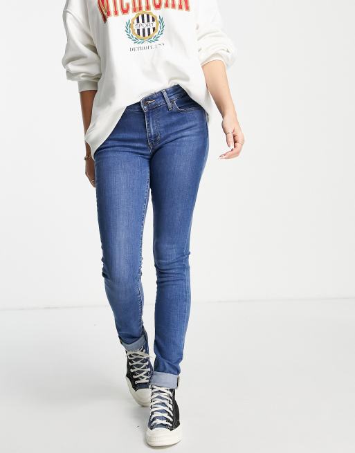 Levi's – 711 – Granatowe jeansy o obcisłym kroju