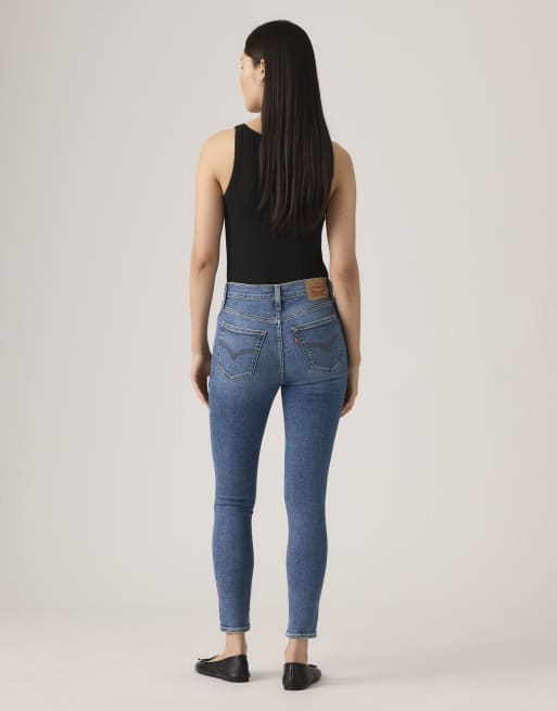 Levi's 720 hi-rise super skinny jeans in mid blue, 2 of 4