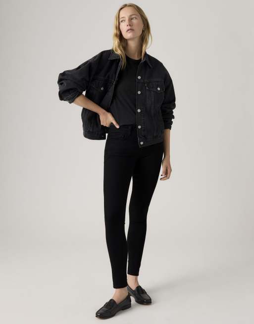 Levi's 720 high rise super skinny jeans in black, 3 of 4