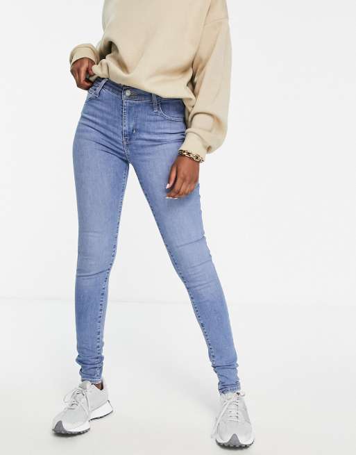 Levi's 720 high rise super skinny jeans in blue | ASOS