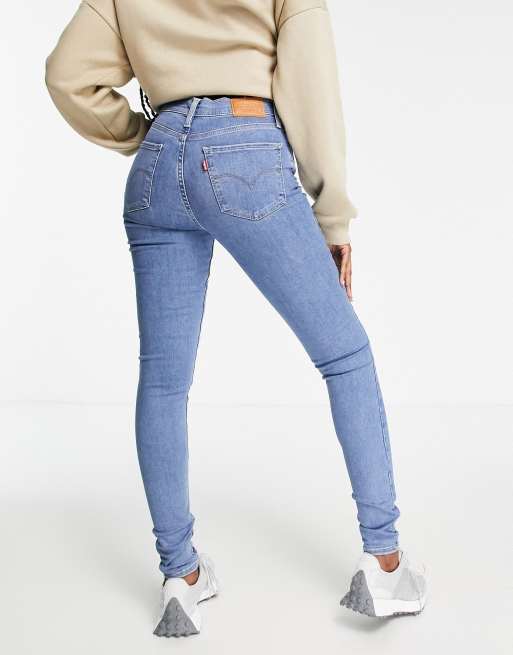 Levi's 720 high rise super skinny jeans in blue | ASOS