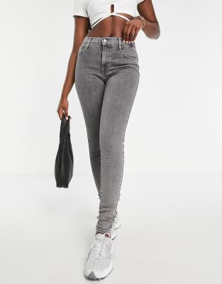 Levi's 720 high rise super skinny jeans in grey - ASOS Price Checker