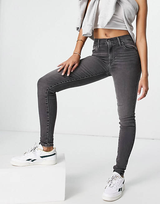 Neerwaarts Koningin overhemd Levi's - 720 - Superskinny jeans met hoge taille in grijs | ASOS