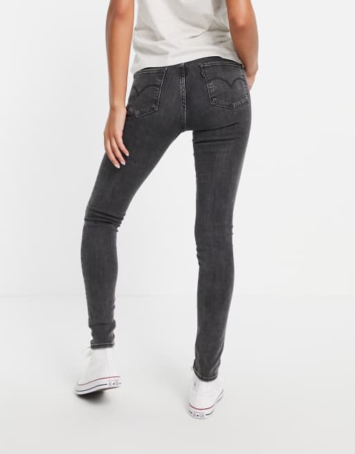 Levi's – 721 – Eng geschnittene Jeans mit hohem Bund in verwaschenem Schwarz, 2 von 4