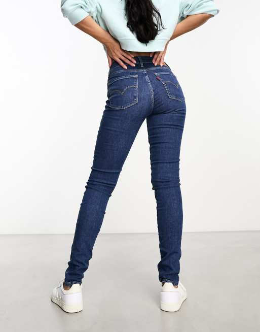 Levi's 721 high rise skinny jeans in dark blue, 2 of 5