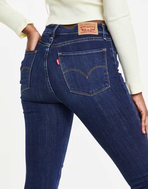 Levi's 721 high rise skinny jeans in dark wash blue | ASOS