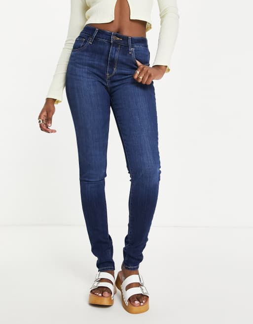 Levi's 721 high rise skinny jeans in dark wash blue | ASOS