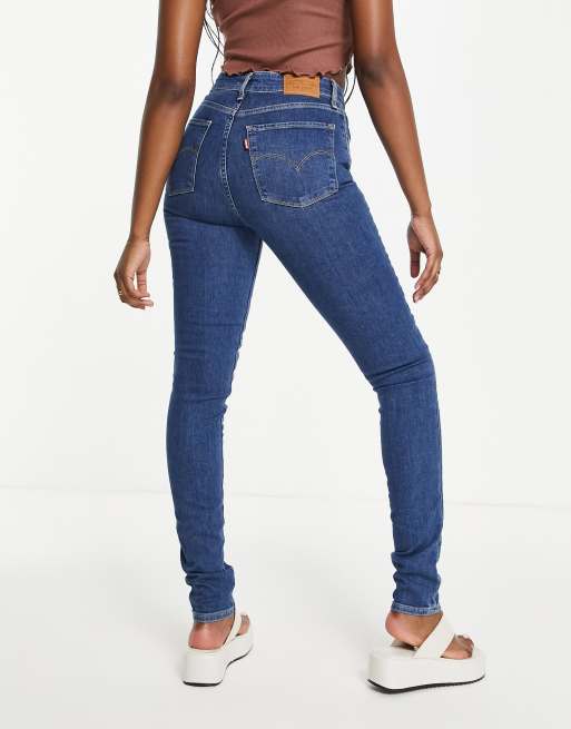 Levi's 721 high rise skinny jeans in dark wash blue | ASOS