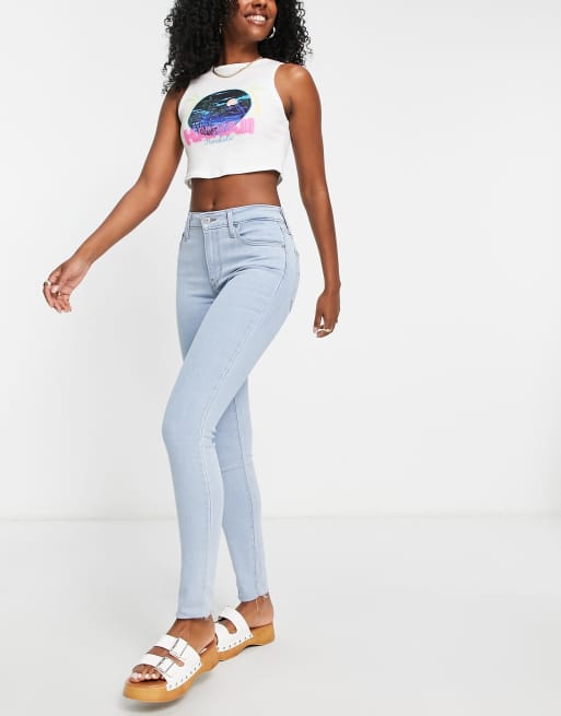 Levi's 721 high rise skinny jeans in light wash blue | ASOS