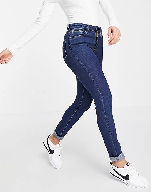 Levi's 721 high rise skinny jeans in mid blue | ASOS