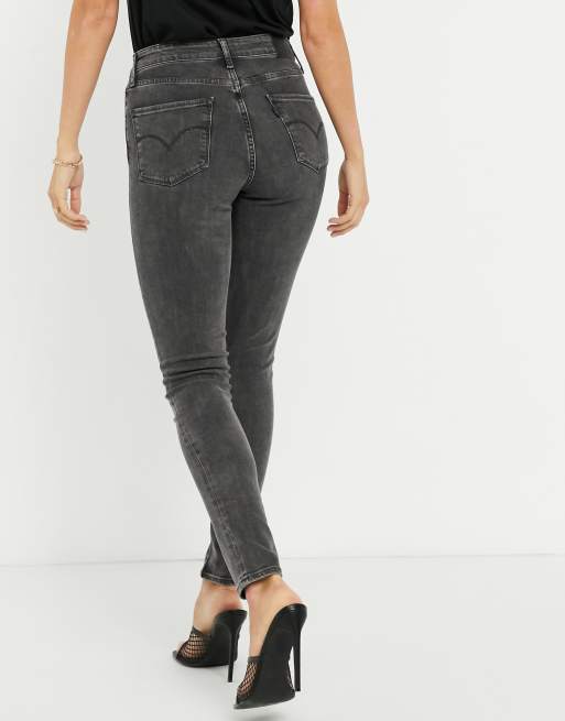 Levi's 721 high rise skinny washed shop black