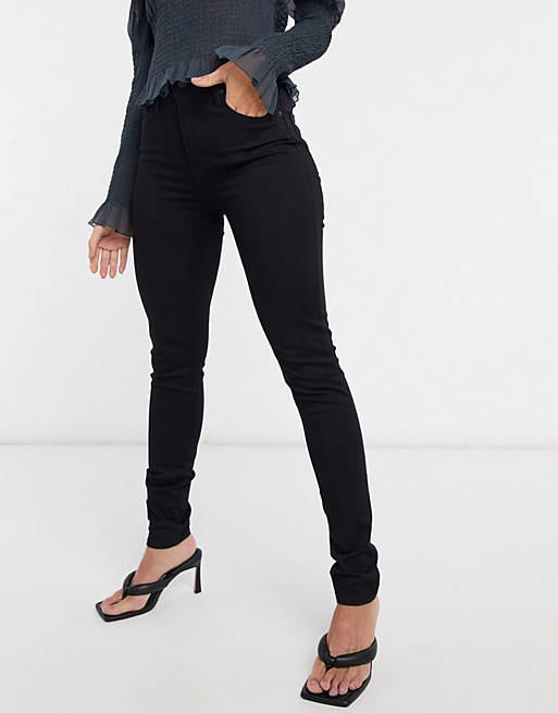 Levi's 721 high waist skinny jean in black | ASOS